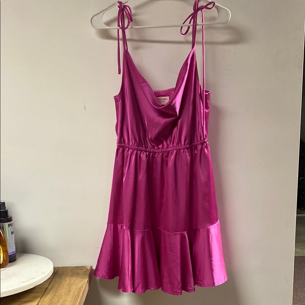 Showpo Fuchsia Satin Dress